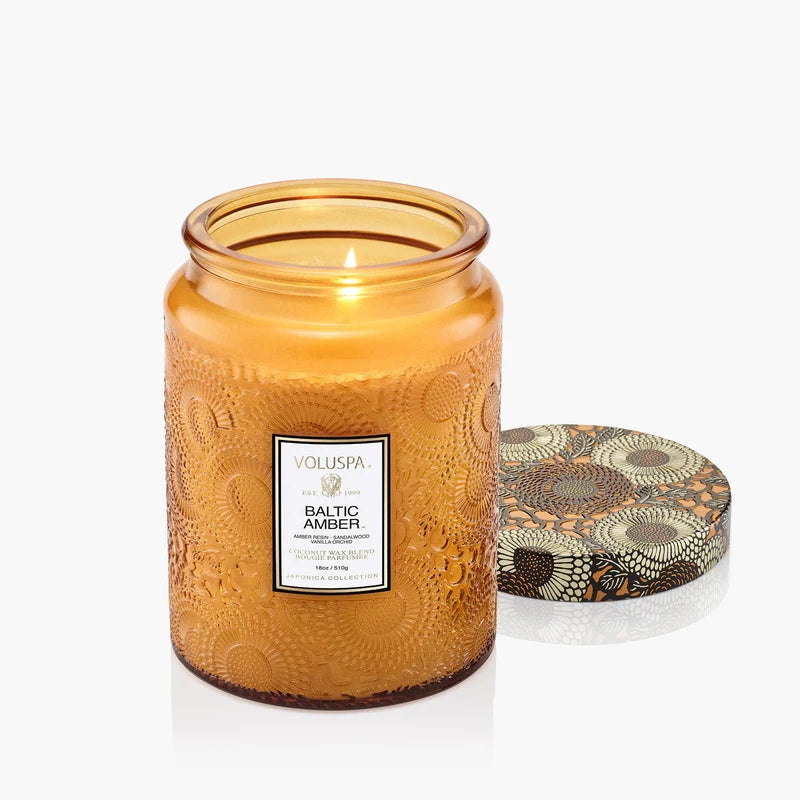 Baltic Amber - Large Embossed Candle