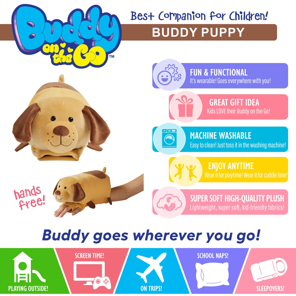Buddy on the Go Plush - Buddy Puppy