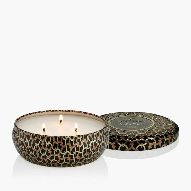 BURNING WOODS - 3 WICK CANDLE