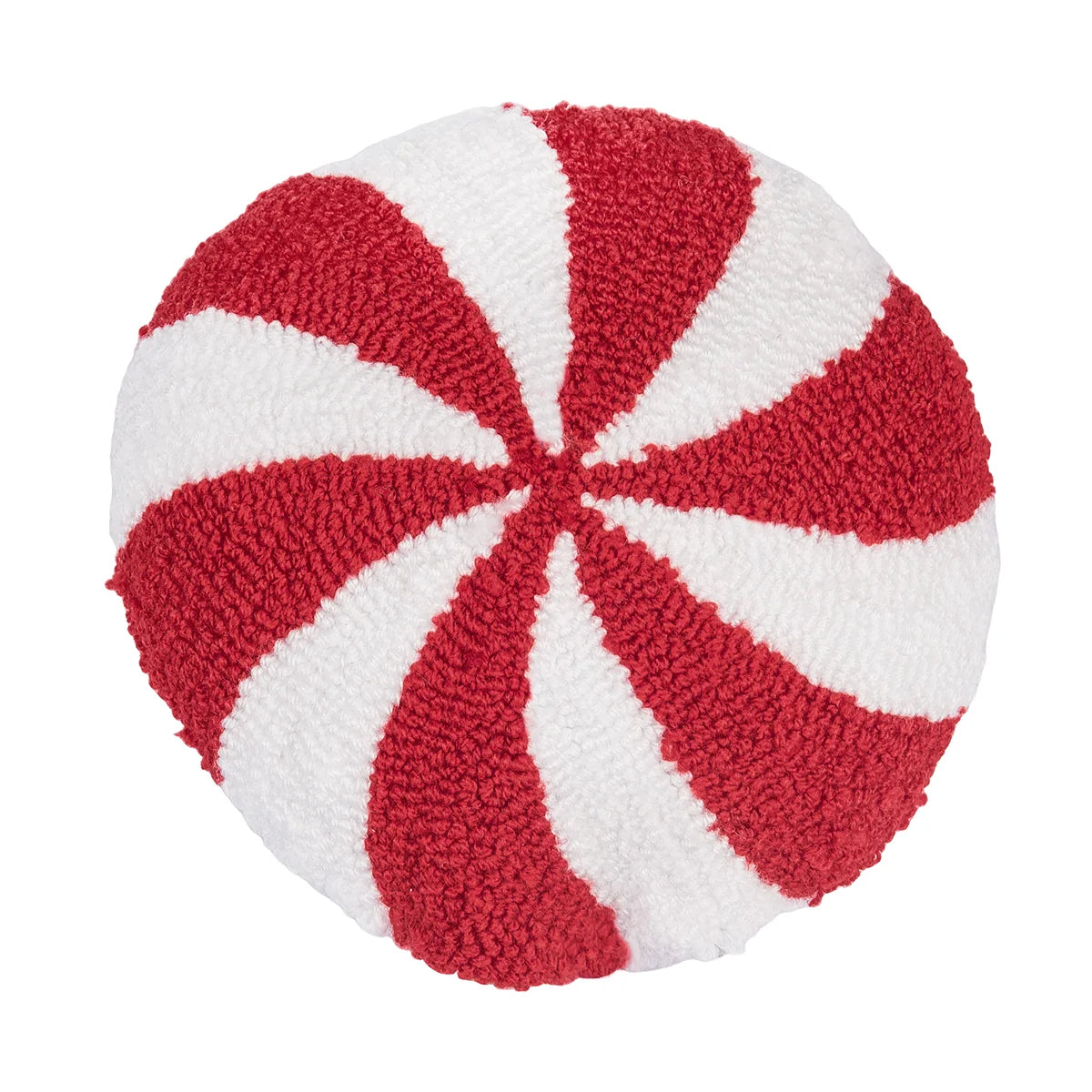 Mini Round Hooked Peppermint Pillow
