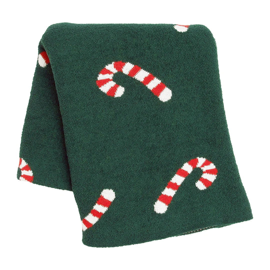 Candy Cane Knit Throw