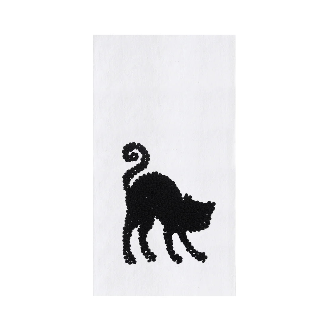 Black Cat French Knot Kitchen Towel