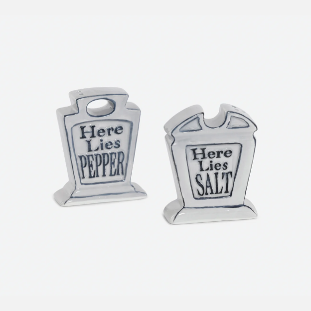 Tombstone Ceramic Salt and Pepper Shaker Set of 2