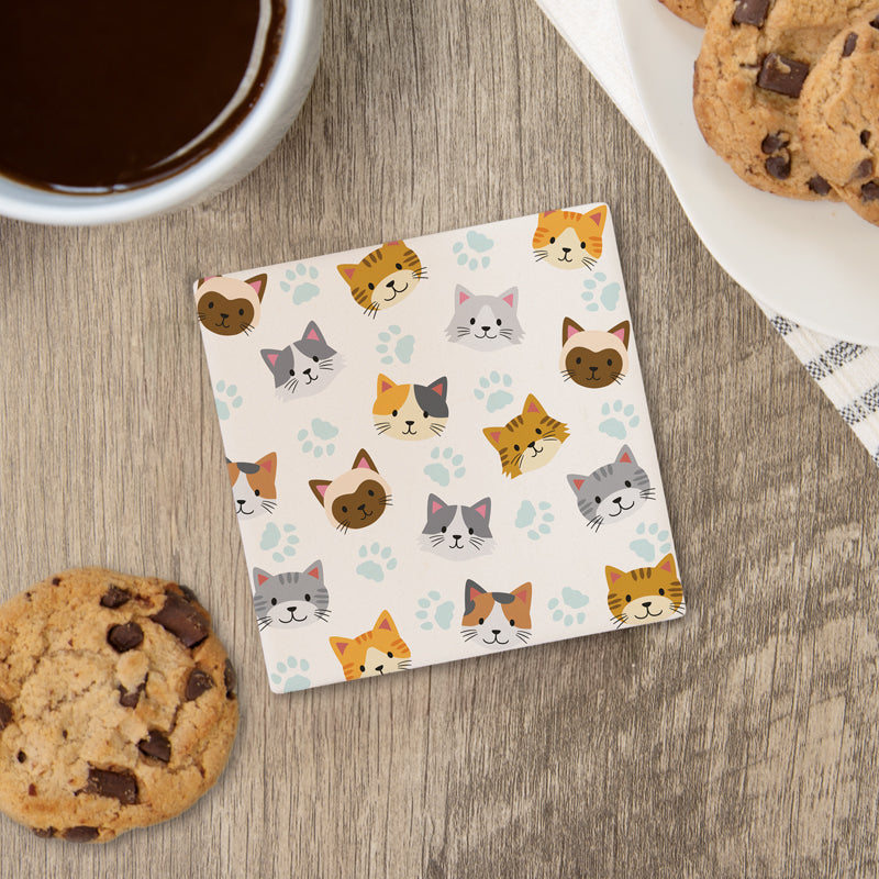 "Cat Pattern" Square House Coaster