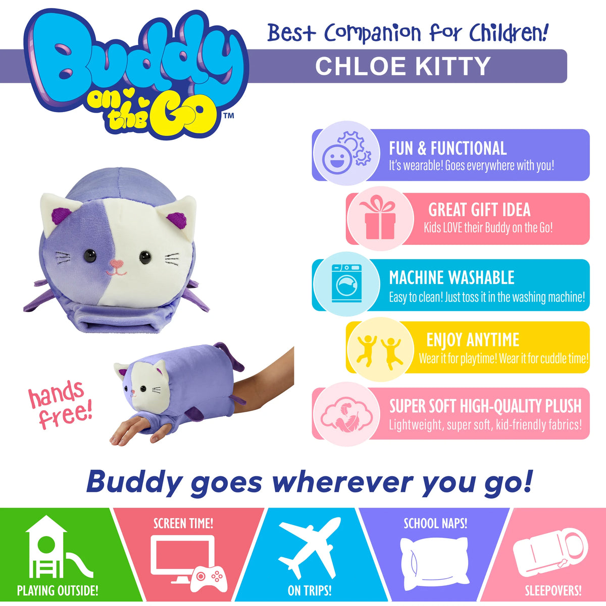 Buddy on the Go Plush - Chloe Kitty