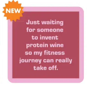 COASTER Protein Wine | Funny Party Gift | Home Bar Decor