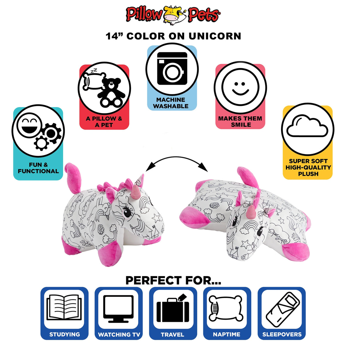Color On Unicorn Pillow Pet