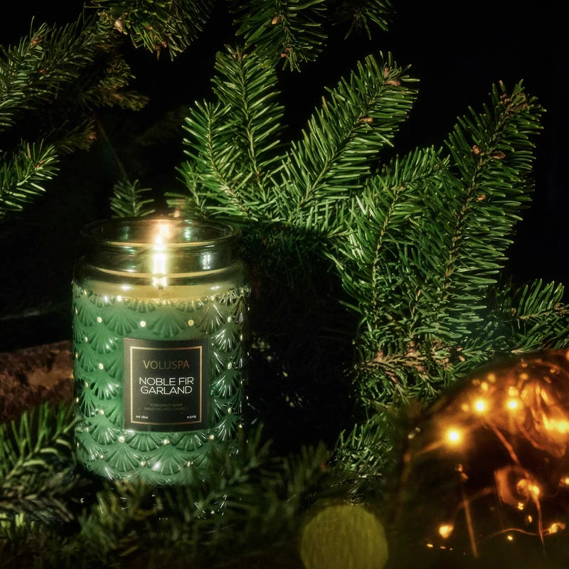 Noble Fir Garland - Large Jar Candle
