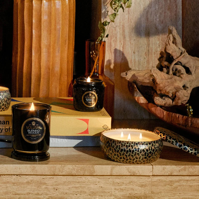 BURNING WOODS - 3 WICK CANDLE