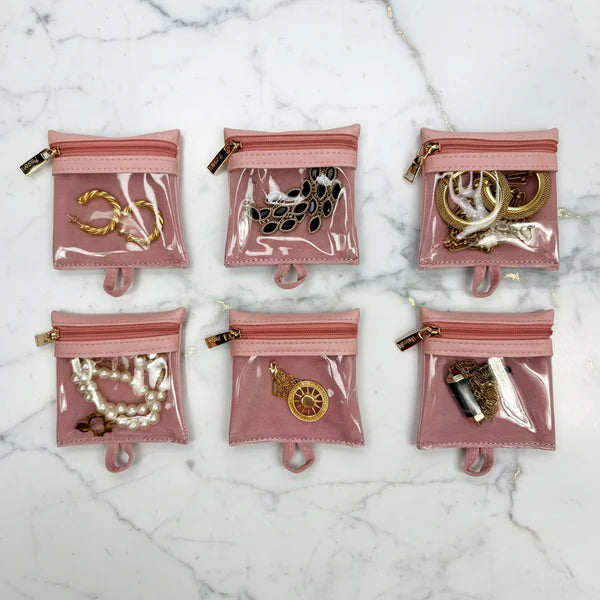 Getaway Jewelry Case-Blush Velvet Quilted