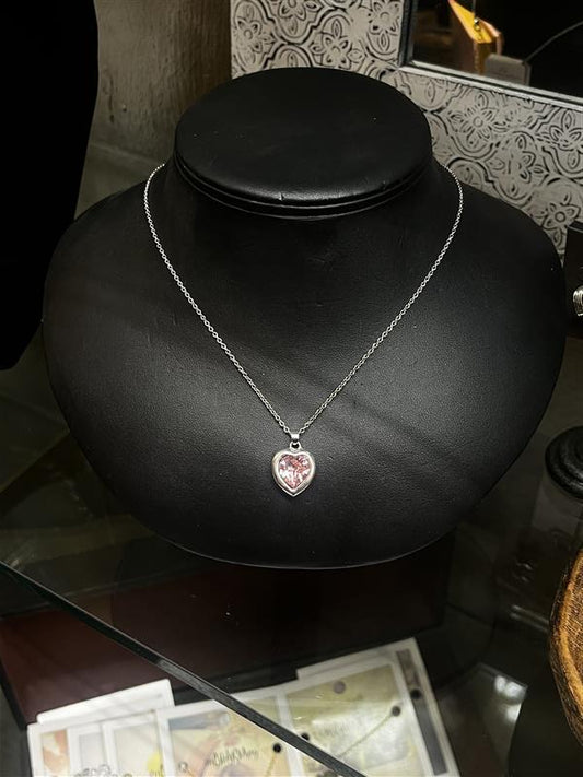 Heart Pendant Silver Necklace