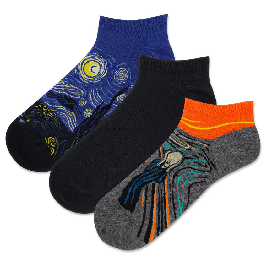 VAN GOGH/MUNCH 3PK LOW CUT-MENS
