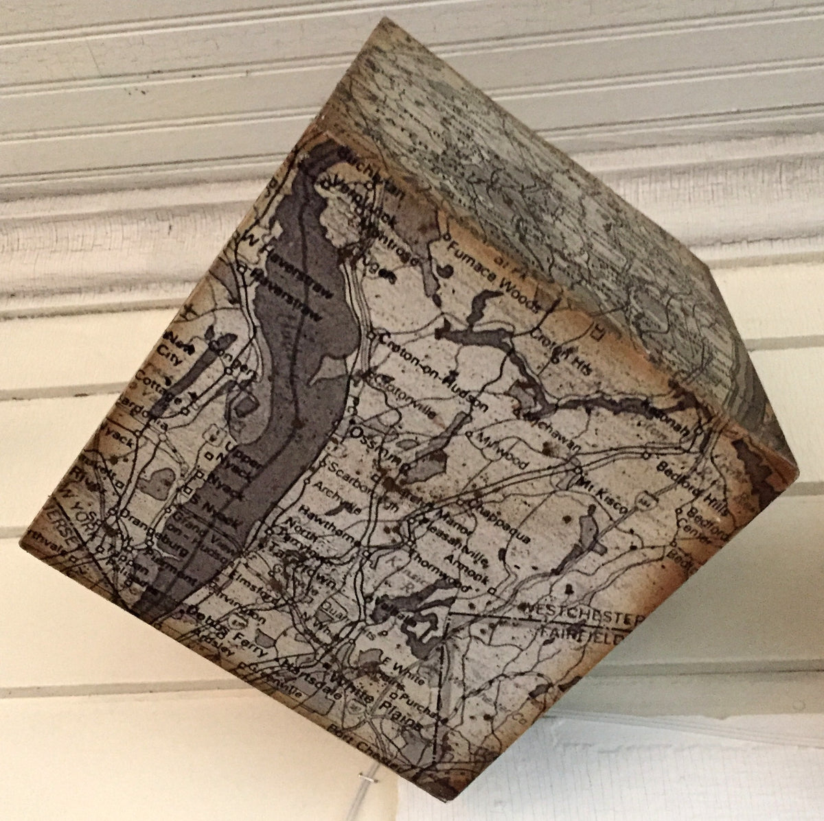 Vintage Map Dimensional Wall Cubes – Set of 5