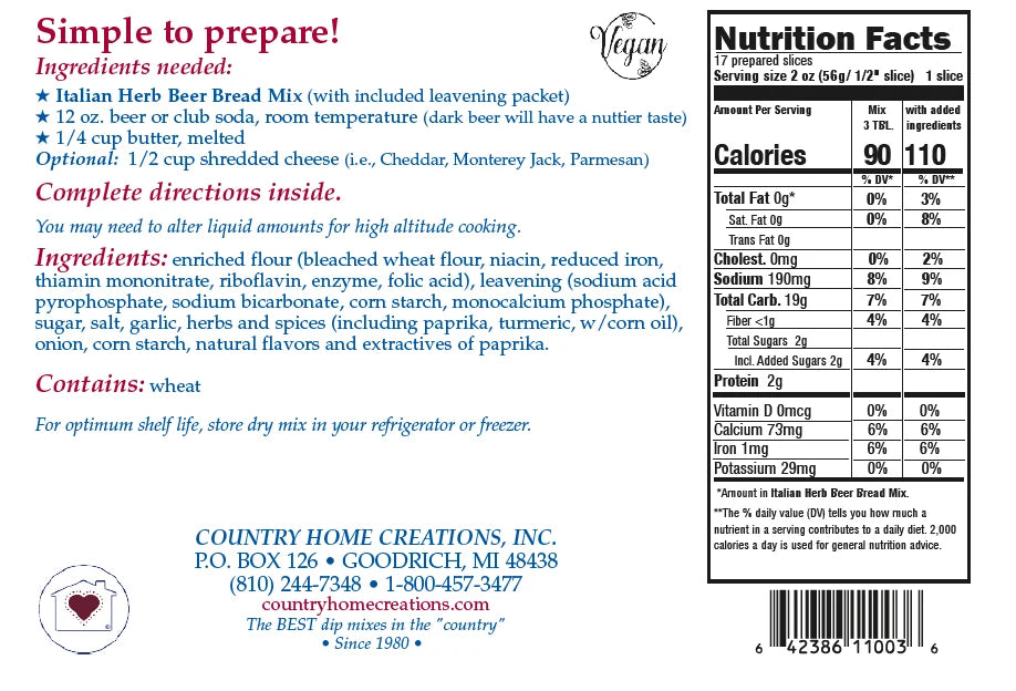 Beer Bread Mix | Italian Herb