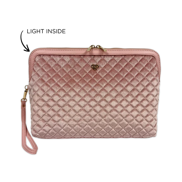 Litt Makeup Case - Blush Velvet Quilted