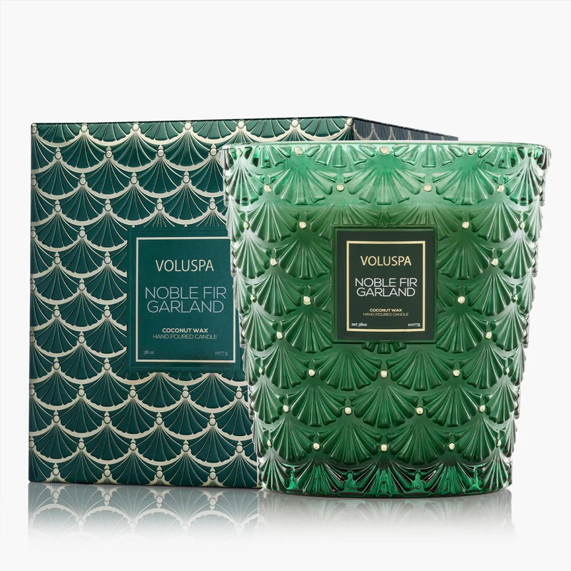 Noble Fir Garland 3W Hearth Candle