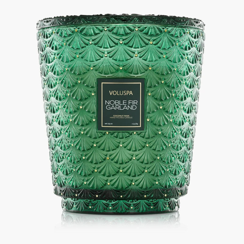 Noble Fir Garland - 5 Wick Hearth Candle