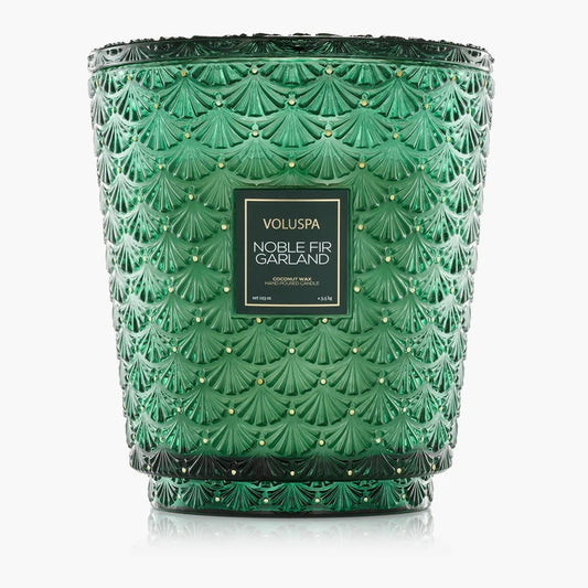 Noble Fir Garland - 5 Wick Hearth Candle