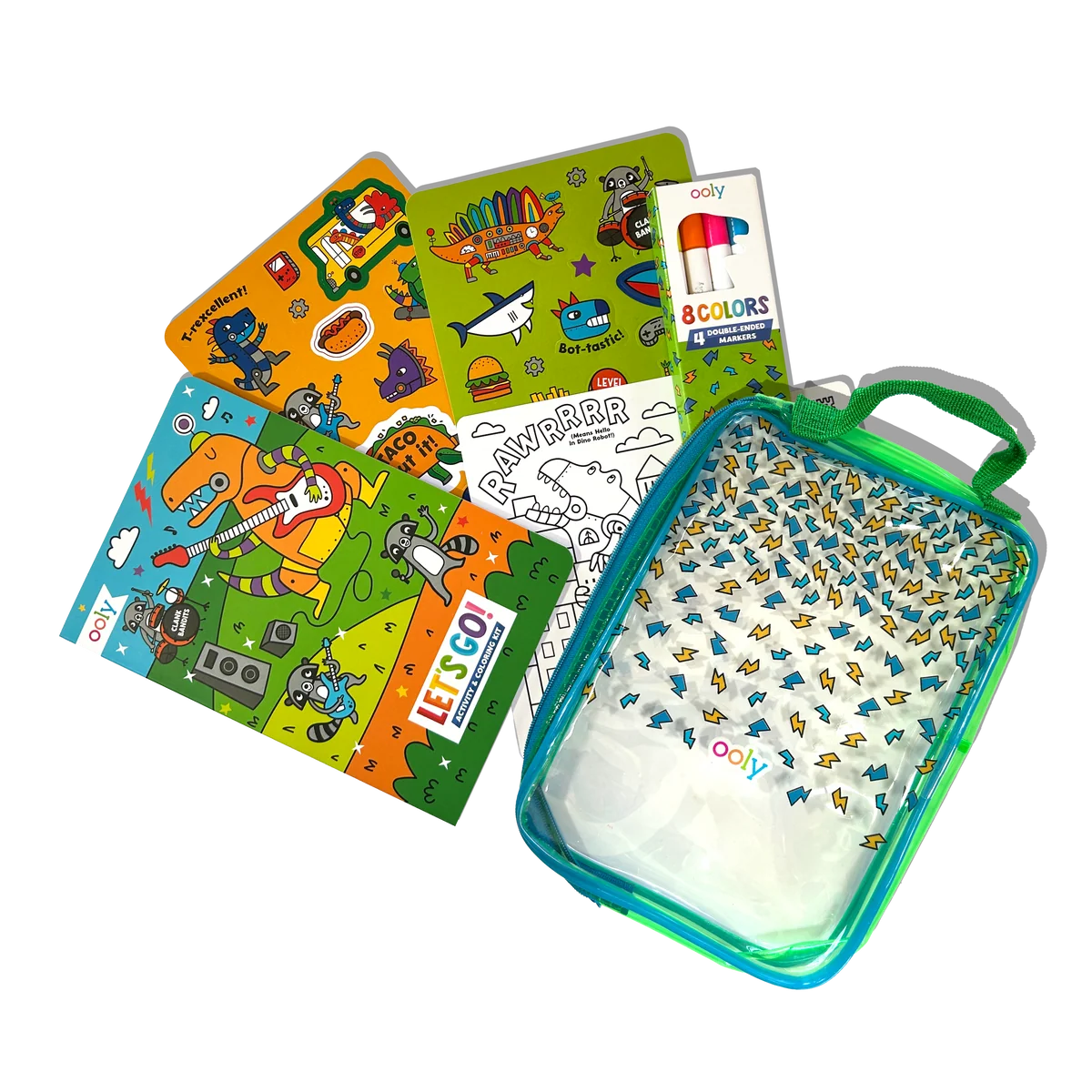 Let's Go! Activity & Coloring Kit | Robo Dinos