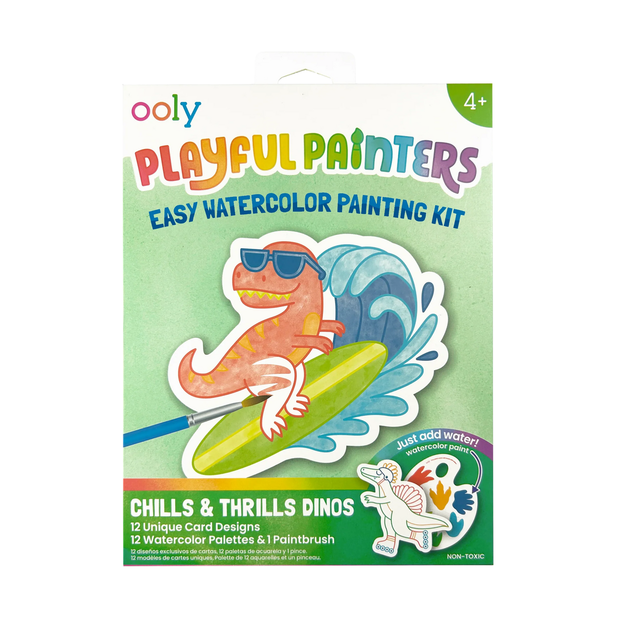 Playful Painters Easy Watercolor Painting Kit | Chills & Thrills Dinos