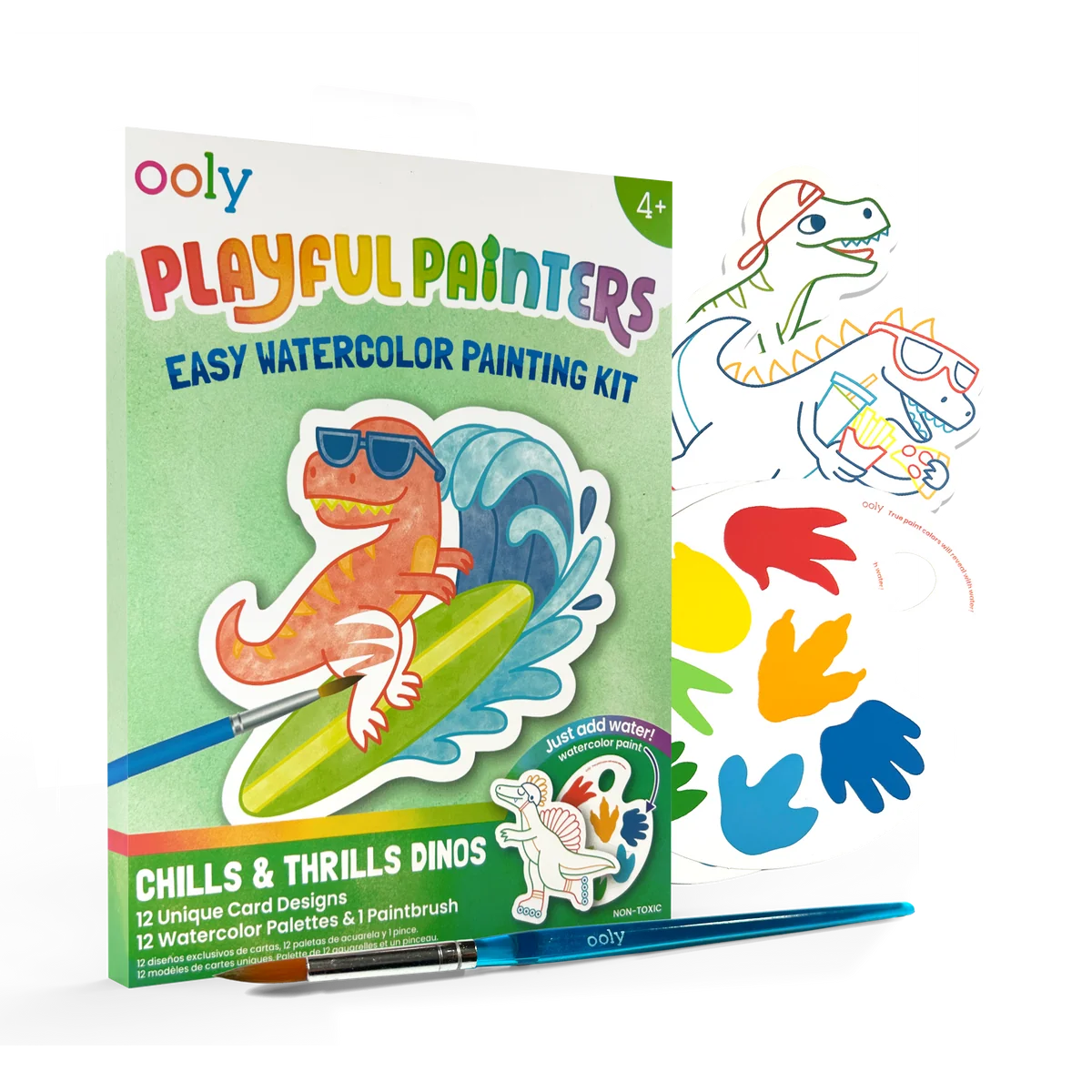 Playful Painters Easy Watercolor Painting Kit | Chills & Thrills Dinos