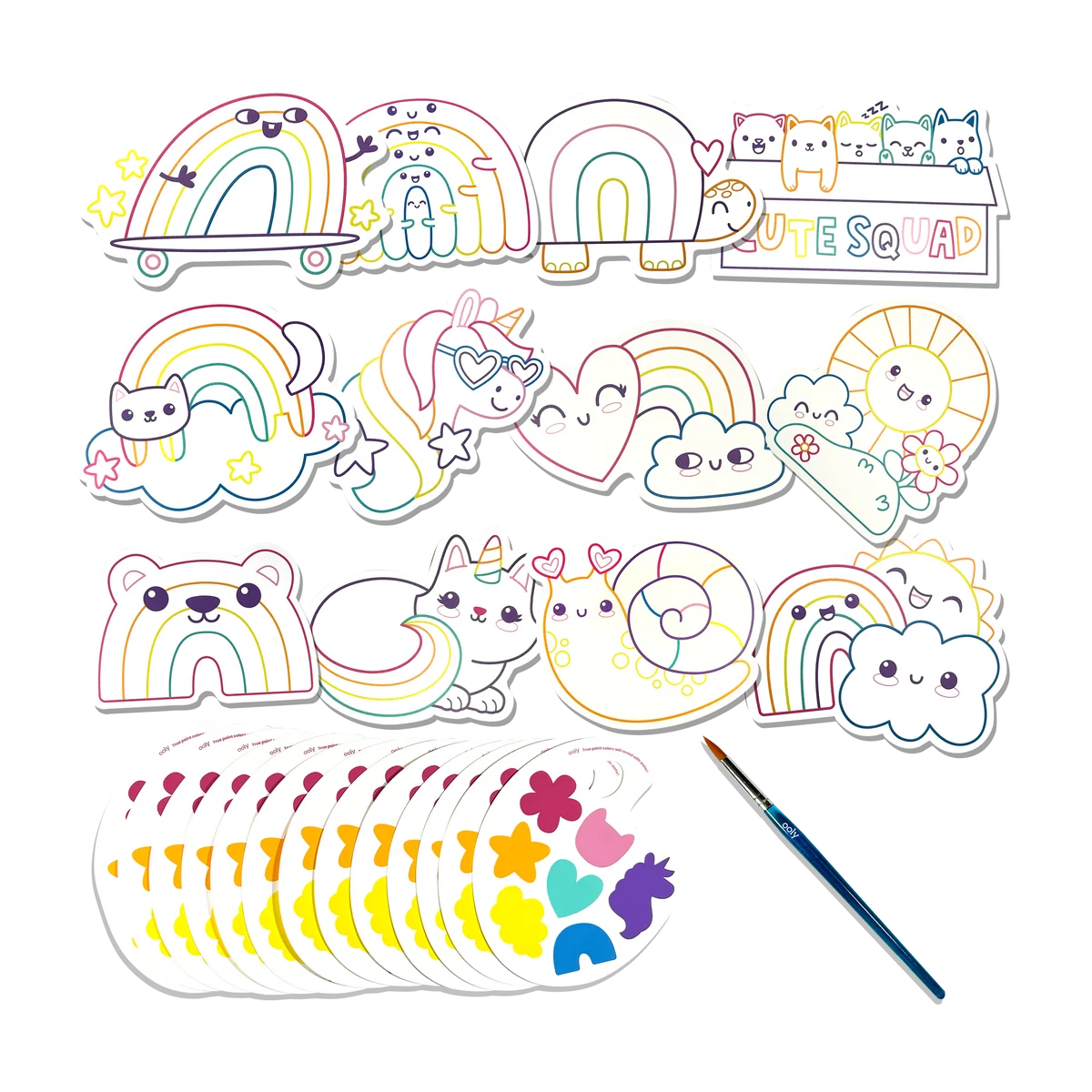 Playful Painters Easy Watercolor Painting Kit | Rainbow Cuties