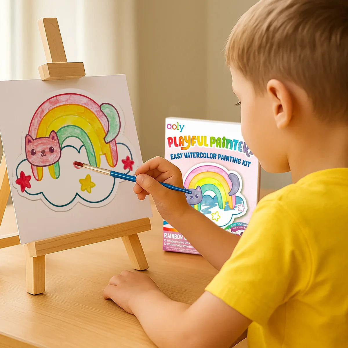 Playful Painters Easy Watercolor Painting Kit | Rainbow Cuties