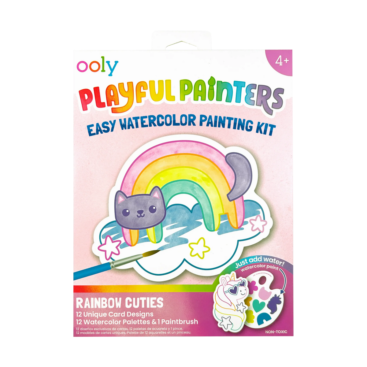 Playful Painters Easy Watercolor Painting Kit | Rainbow Cuties
