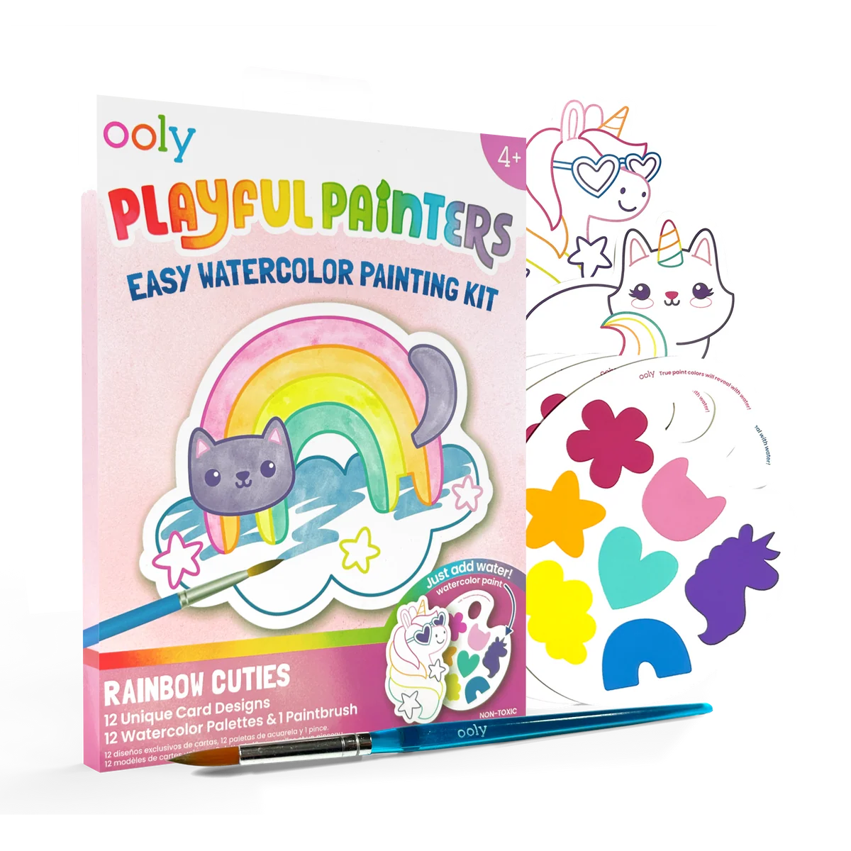 Playful Painters Easy Watercolor Painting Kit | Rainbow Cuties