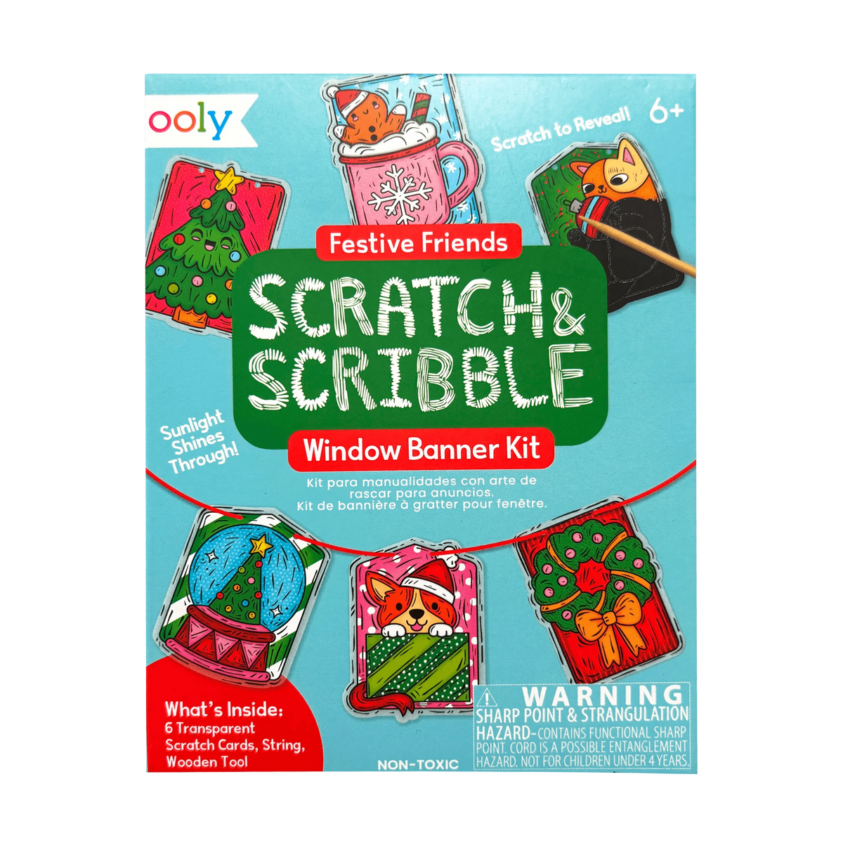 Scratch & Scribble Mini Window Banner Kit | Festive Friends