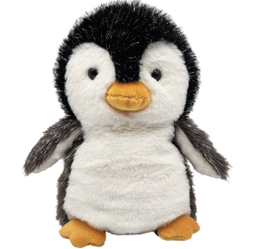 Shimmers Penguin, Lg  12”H (Soft Shiny Silver Thread Plushies)