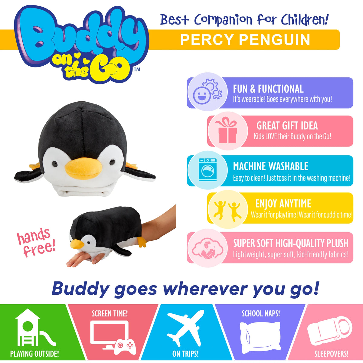 Buddy on the Go Plush - Percy Penguin