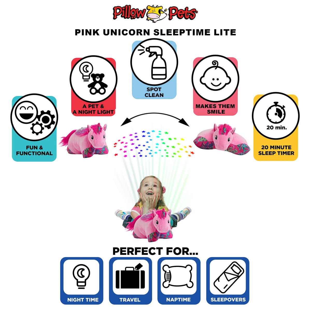 Colorful Pink Unicorn Sleeptime Lite