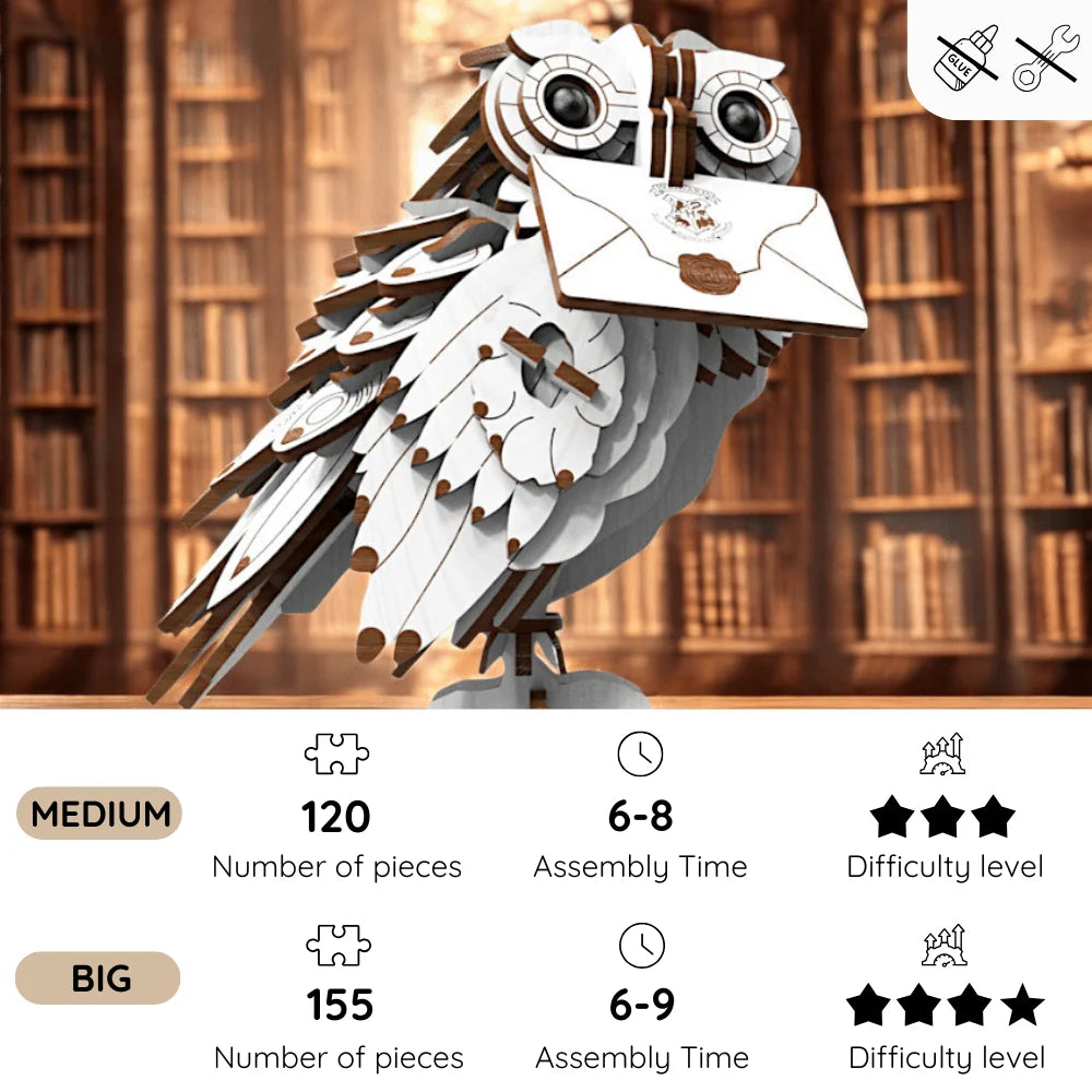 Hedwig - 3D Wooden