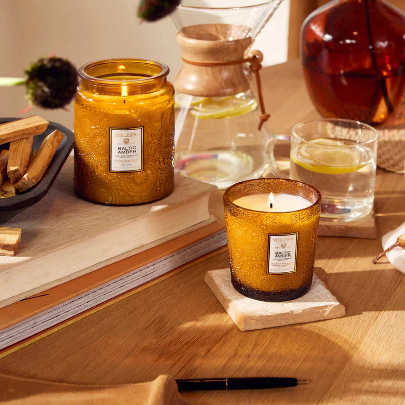 Baltic Amber - Large Embossed Candle