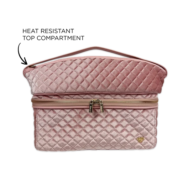 Stylist Travel Bag-Blush Velvet Quilted