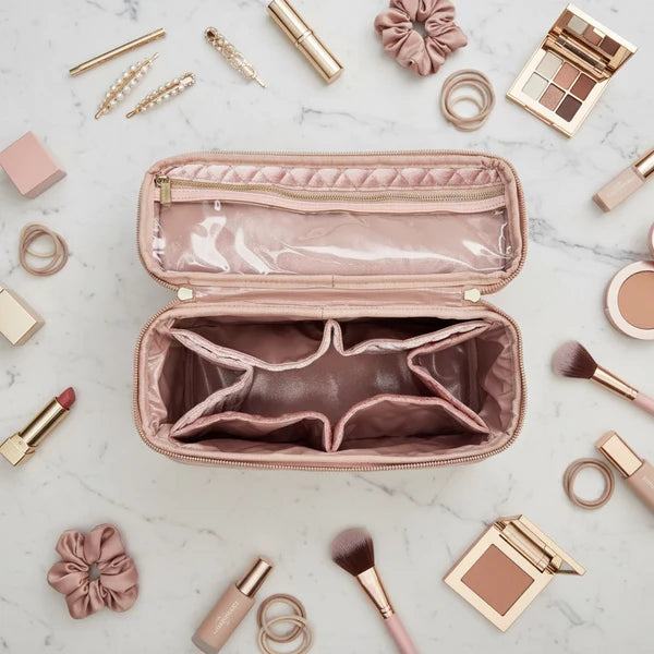 Stylist Travel Bag-Blush Velvet Quilted