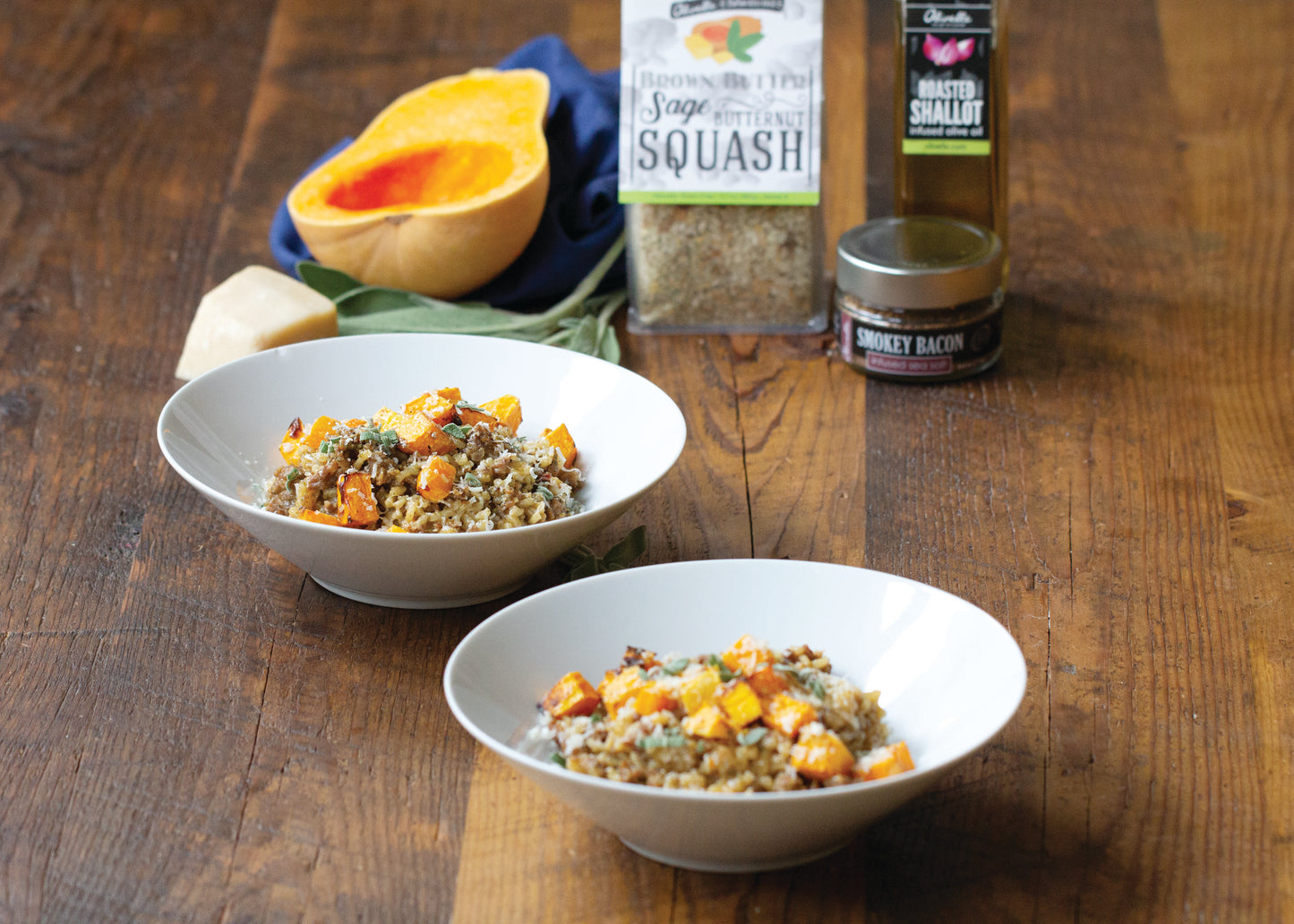 Brown butter sage butternut squash risotto