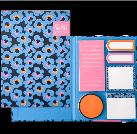 Paperage  Sticky Note Folio | Blue Floral