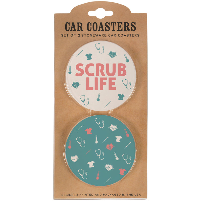 "Scrub Life" Car Coaster Set