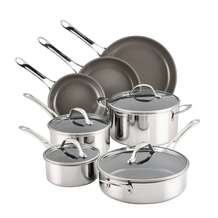 Anolon 11-Piece Ceramic Nonstick Stainless Steel Cookware Set