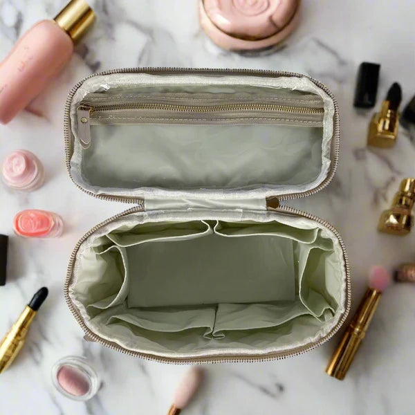 Train Case - Pearl Quilted