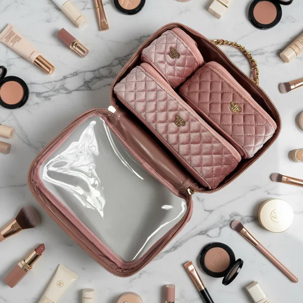 Trio Jet Setter - Blush Velvet Quilted