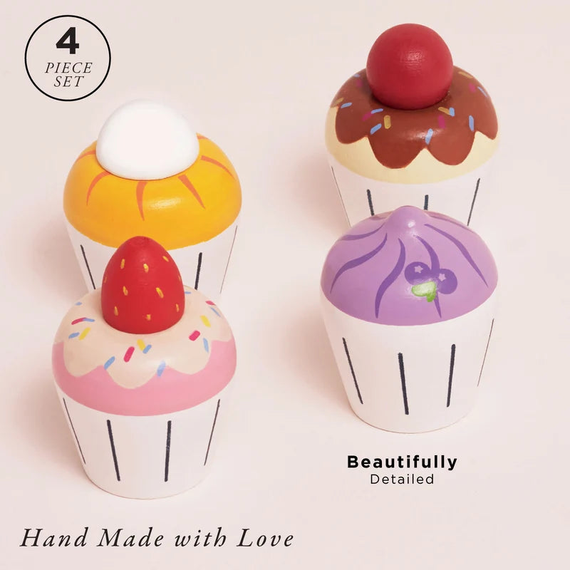 Wooden Cupcake Set
