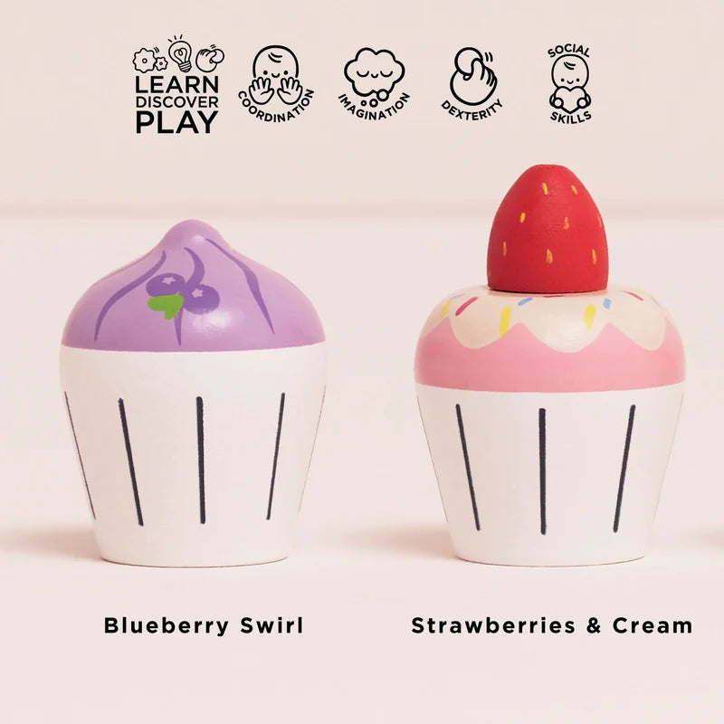 Wooden Cupcake Set
