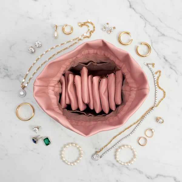 Ultra Jewelry Case-Blush Velvet Quilted