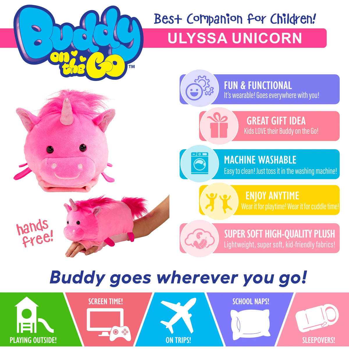 Buddy on the Go Plush - Ulyssa Unicorn