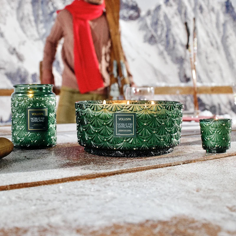 Noble Fir Garland Centerpiece Candle