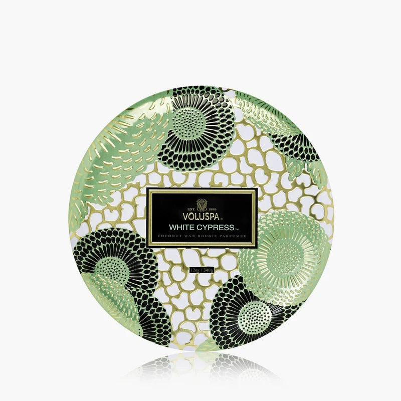 White Cypress - 3 Wick Tin Candle