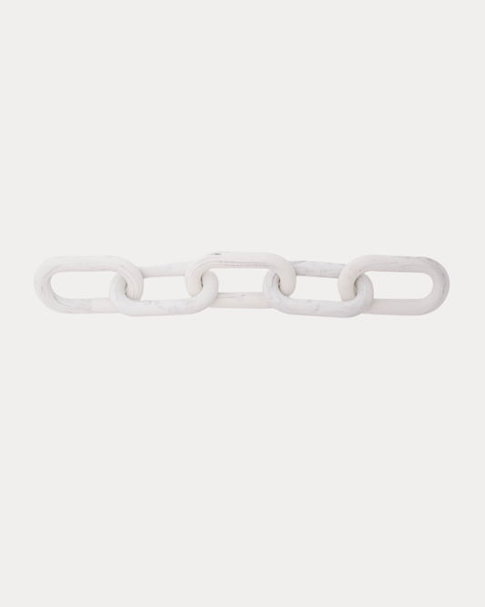 CHAIN LINK TEETHER: White Marble